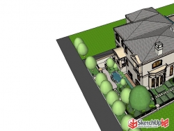 【别墅庭院】包含模型及方案设计阶段总图psd源文件。