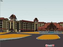 东南亚风格酒店模型
