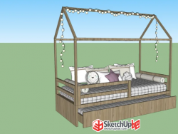 儿童床家具模型