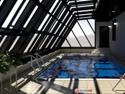 简单室内泳池，可用作水体焦散渲染练习【求宝石】