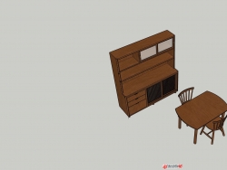 餐边柜和简单餐桌椅