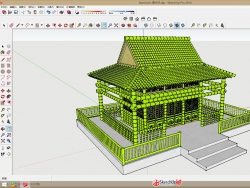 一个竹木建筑模型的练习