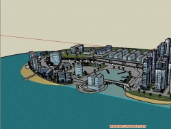 城市规划设计海边SU模型