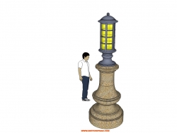 灯柱模型-附带CAD施工图