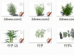 一些3D树和竹子 可以导lumion