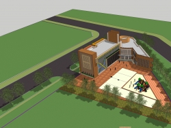 现代风格幼儿园SU模型下载 学校托儿所建筑设计