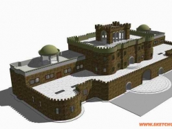自己的第一个SU模型！古堡城墙