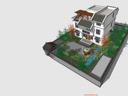 一个中式庭院模型
