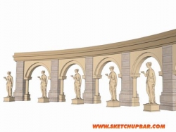 柱廊 古典 雕像