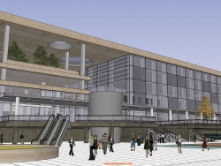 客运中心汽车站SU模型分享 现代风格交通建筑设计