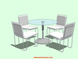 简单的圆桌+四座椅