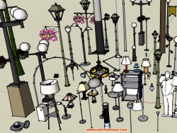 灯具模型，62个灯具在一个模型里