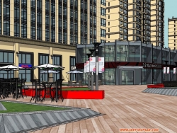 现代风格商业广场景观模型分享