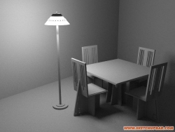 [菜鸟图]初学效果图制作20天, 赖特风格的家具的渲染.