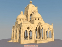 精细伊丝兰教堂模型