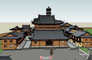 寺庙景观建筑设计SU模型分享