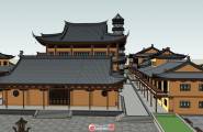 寺庙景观建筑设计SU模型分享
