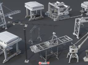 【模型分享】21种塔式集装箱港口起重机三维模-1