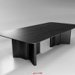 [现代方桌]侘寂风现代轻奢实木黑色方形桌子
