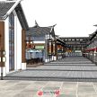 中式商业街模型