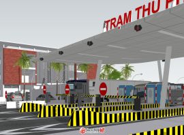 高速路收费站SU模型