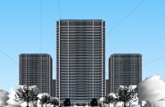 Enscape现代高层住宅模型场景源文件分享