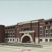 现代简约中学学校SU模型下载 教学楼建筑设计