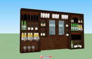 红木现代酒柜柜子模型