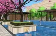 一个小区中庭游泳池景观设计