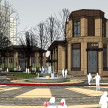 SU精品模型：欧式小区别墅入口广场景观设计建筑模型