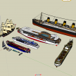 船模型各类船SU模型下载
