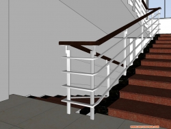 一个纯手工建模的楼梯模型