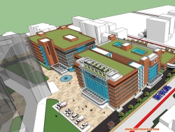 医院SU模型下载综合医疗建筑扩建项目