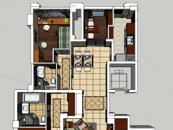 自己做的一套简欧的公寓模型