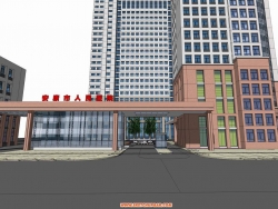 综合医院SU模型下载医疗建筑单体设计