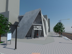 分享一个SU模型 石仝咖啡馆——大二建筑设计作业