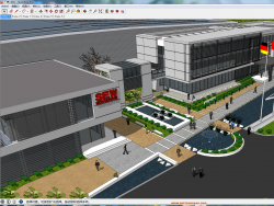 SU精品模型：办公+厂房建筑景观规划设计完整模型