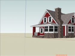 一个红色的小别墅模型，分享给大家