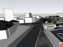 汽车站客运中心候车室SU模型下载 含室内&室外建筑设计