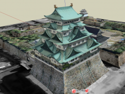 日式古建 古城 大殿 景观 楼阁 塔