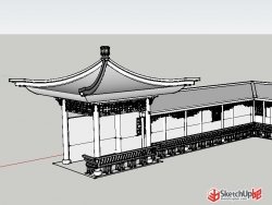 模型，中式景观亭