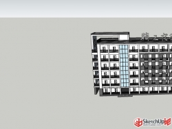 新中式宿舍楼模型