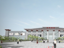 高铁站火车站客运中心SU模型下载-交通建筑规划设计