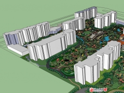 住宅小区精细景观设计模型