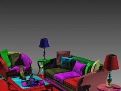 高級沙發組合模型