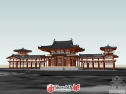 日式古建筑sketchup模型