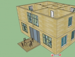 木无别墅两层的室内户型布局方案