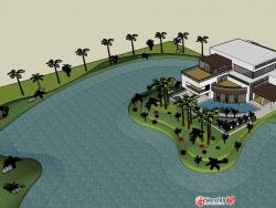 海滨别墅建筑模型