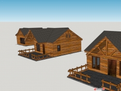 三个不同规格的木屋