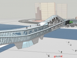 现代建筑廊桥 模型下载